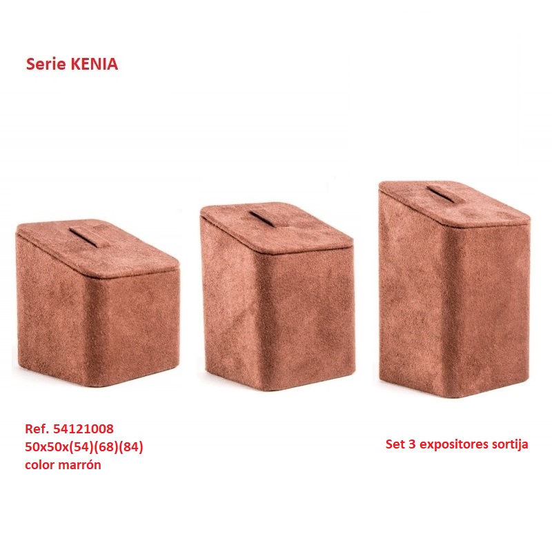Kenia set 3 cubos sortija lengüeta 50x50x(54-68-84) mm.